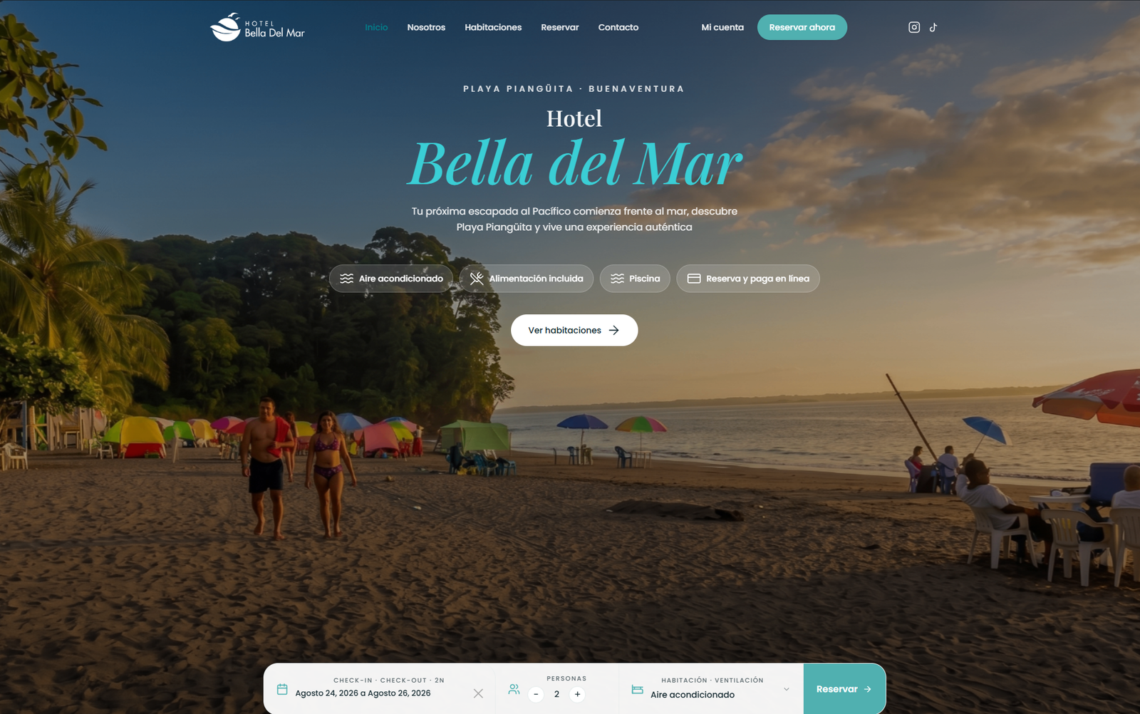 Screenshot or view of project Hotel Bella Del Mar — hotel booking operations platform