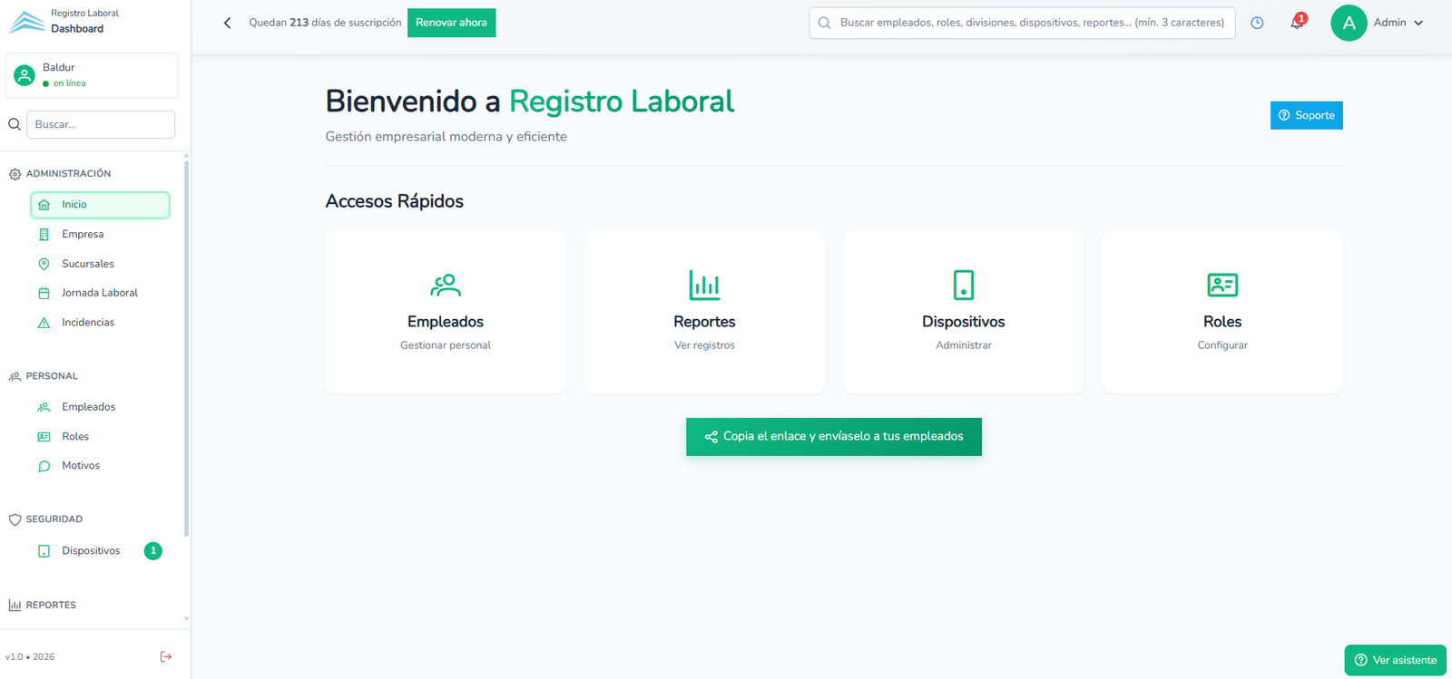 Captura o vista del proyecto Ticador — ecosistema SaaS en producción